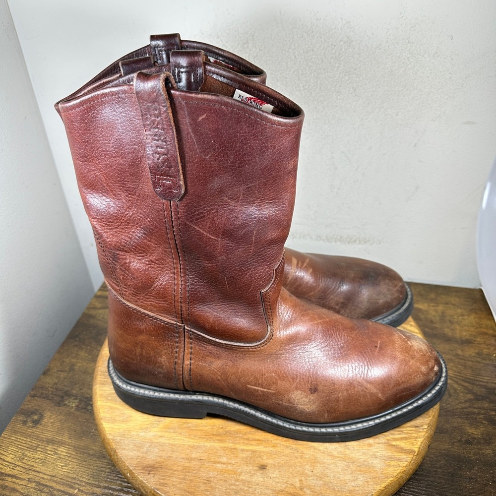 Red Wing Pecos 1132 Mens Brown Leather Pull On Work Boots USA Made Size 12 D